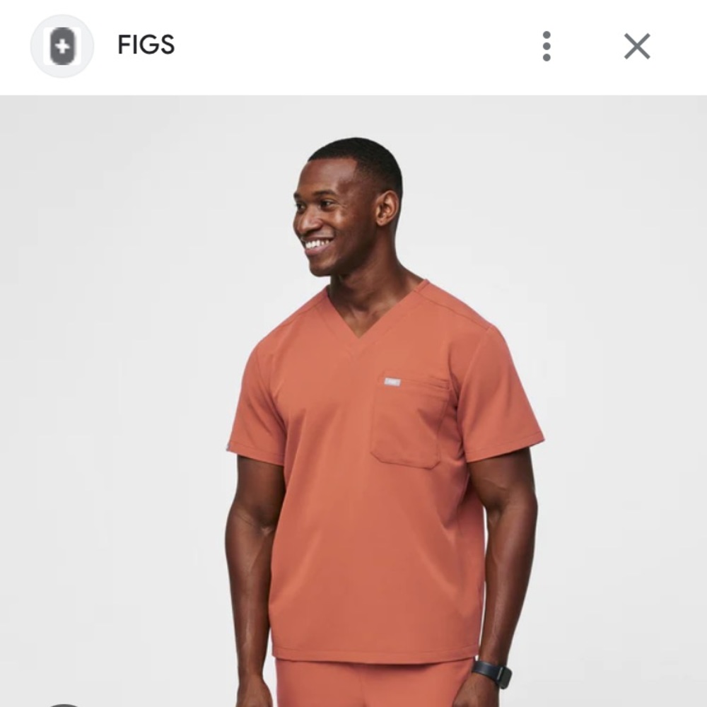Mens Figs Leon Top in Terracotta